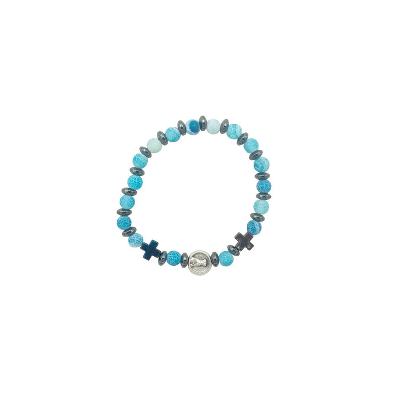 Colored hematite bracelet