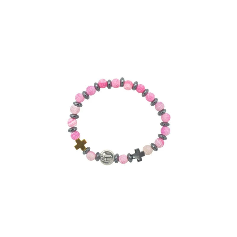 Colored hematite bracelet