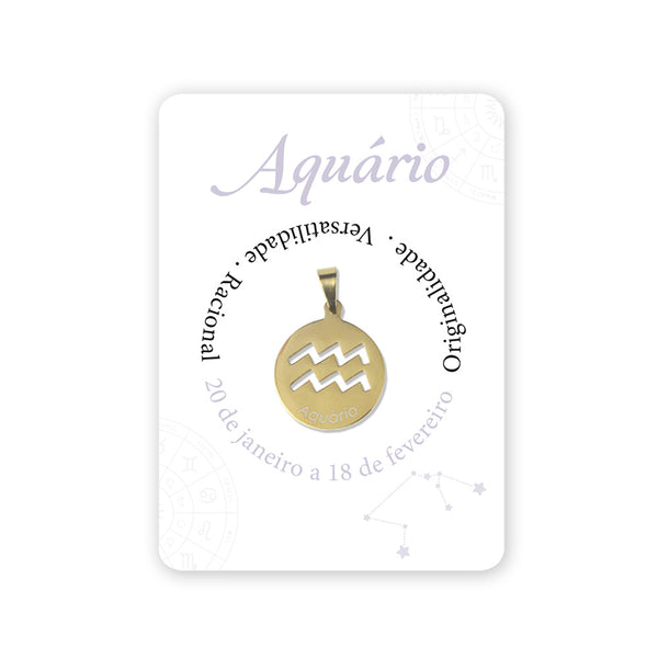 Aquarius Golden stainless steel medal