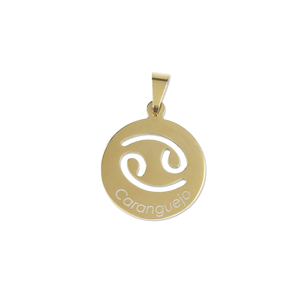 Cancer Golden stainless steel medal