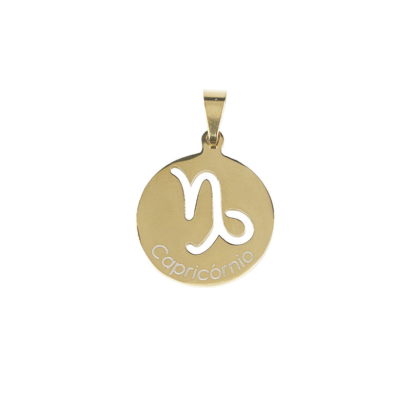 Capricorn Golden stainless steel medal