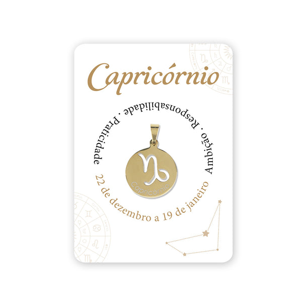 Capricorn Golden stainless steel medal