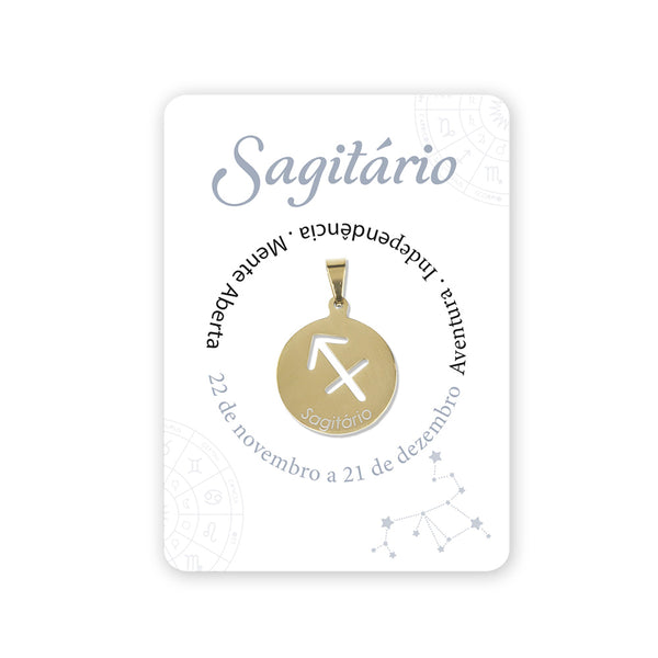 Sagitarius Golden stainless steel medal