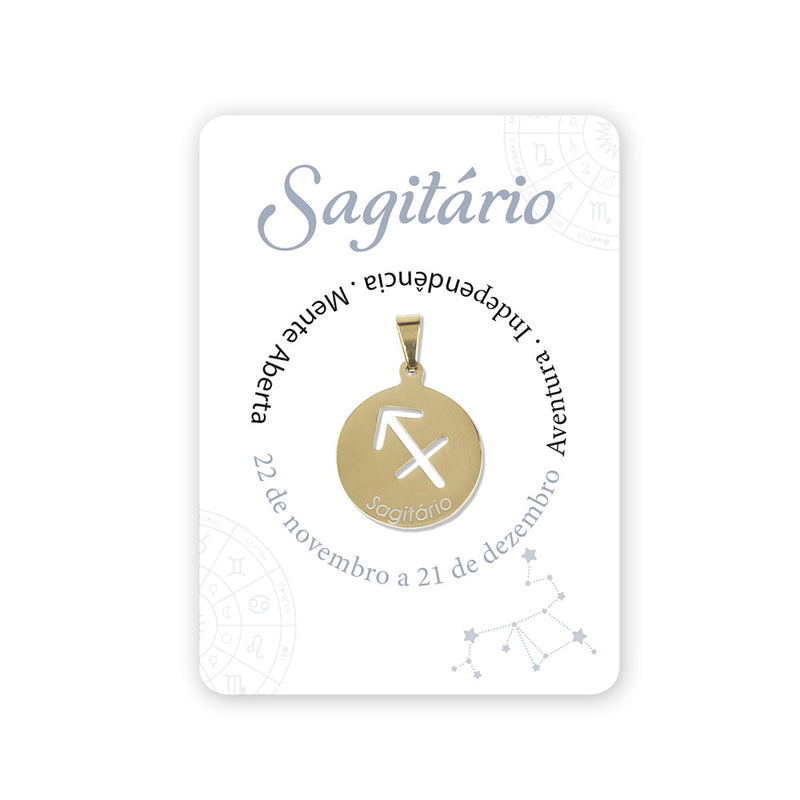 Sagitarius Golden stainless steel medal