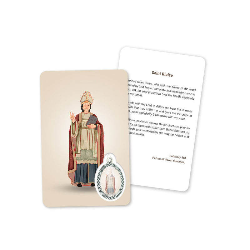 Prayer's card to Saint Blaise
