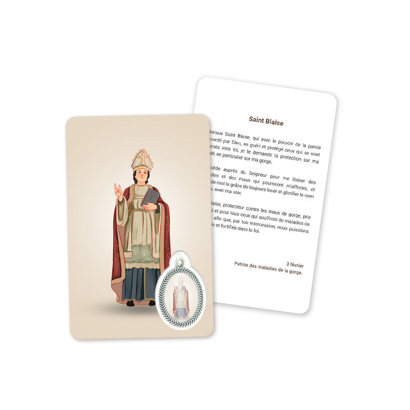 Prayer's card to Saint Blaise