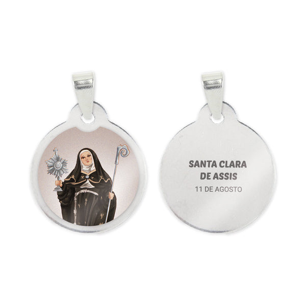 Saint Clare of Assisi Steel Medal