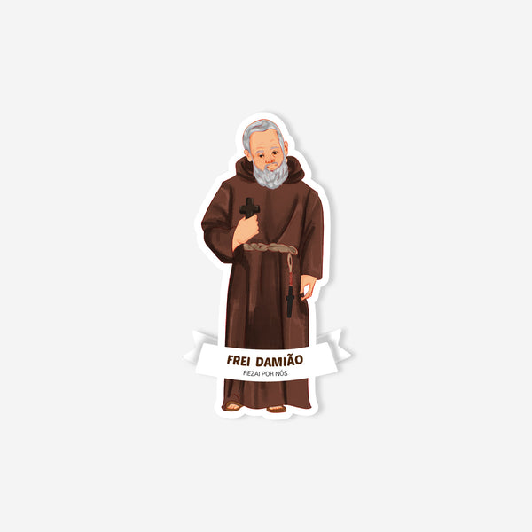 Katholischer Aufkleber von Friar Damian