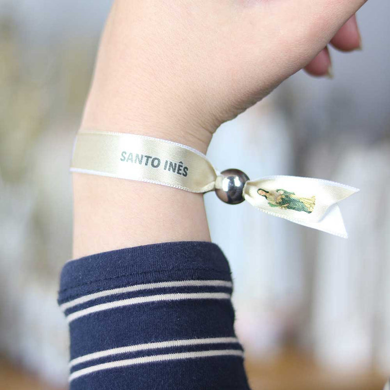 Saint Agnes fabric bracelet