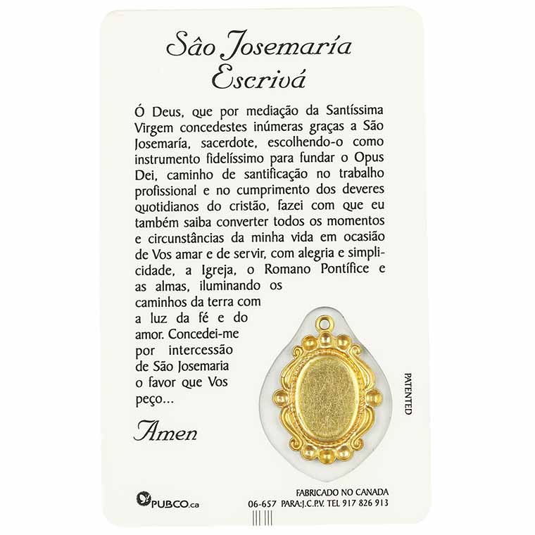 Prayer card of Saint Josemaría Escrivá