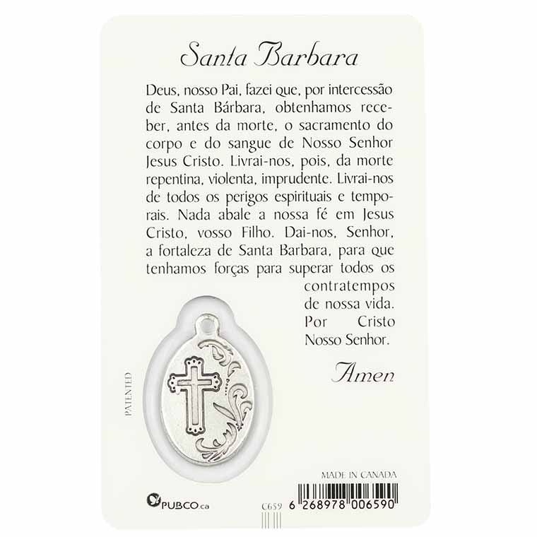 Prayer card of Saint Barbara