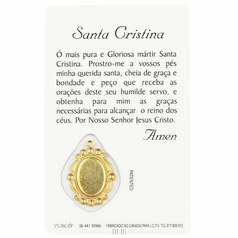 Cartão de oração de Santa Cristina