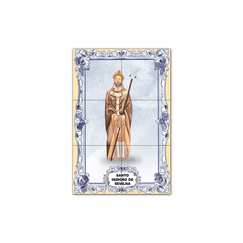 Saint Isidore of Seville Tile Panel 30 cm x 45 cm