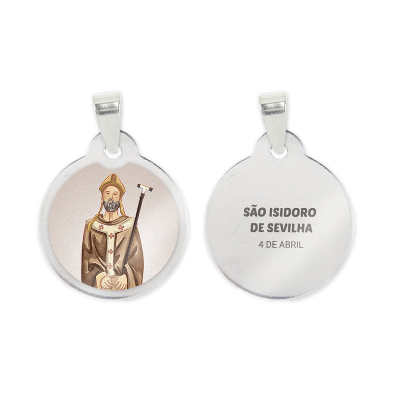 Saint Isidore of Seville Steel Medal