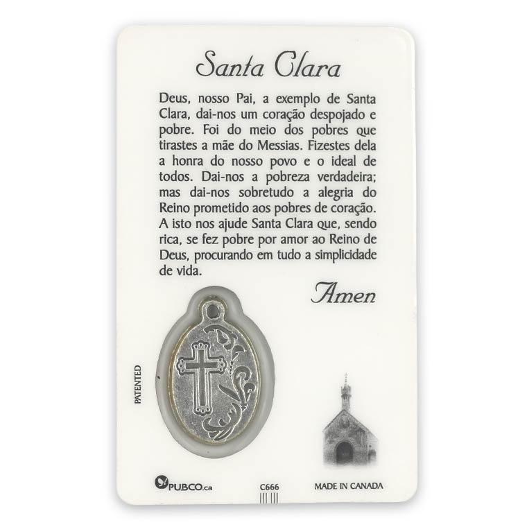 Carte de prière de Sainte Claire