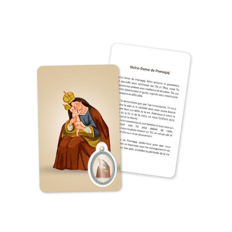 Prayer's card to Our Lady of Pomagaj