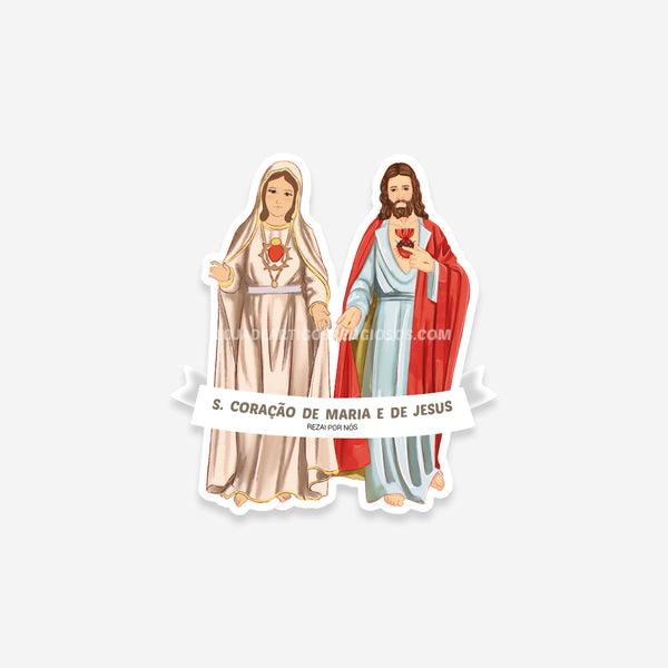 Sacred Heart of Mary and Jesus Sticker