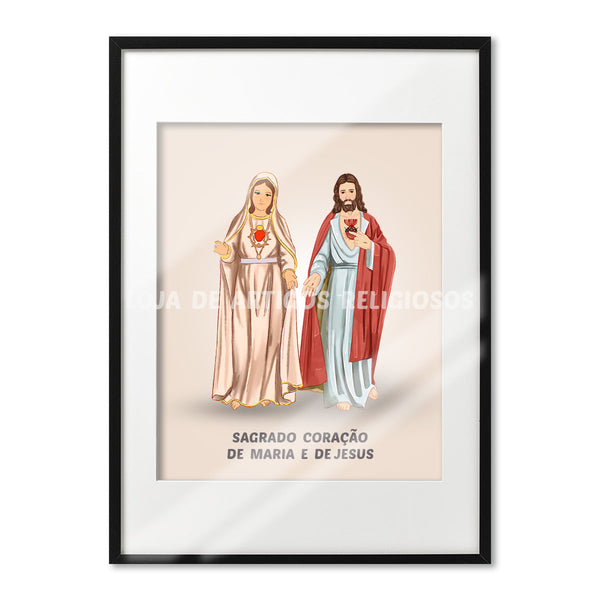 Sacred Heart of Jesus and Mary Poster