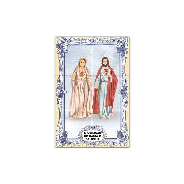 Sacred Heart of Mary and Jesus Tile Panel 30 cm x 45 cm