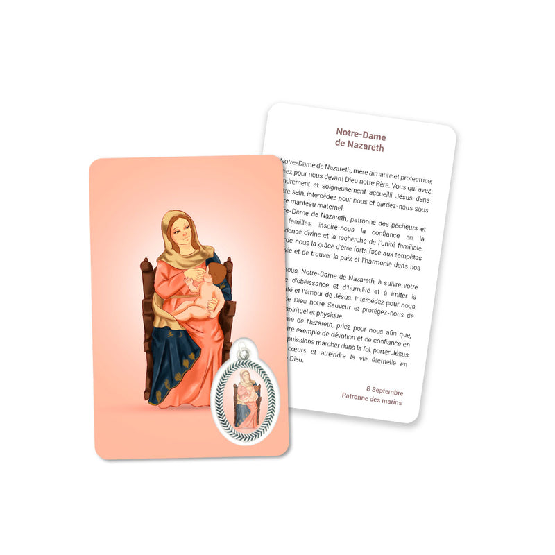 Prayer's card of Our Lady of Nazareth