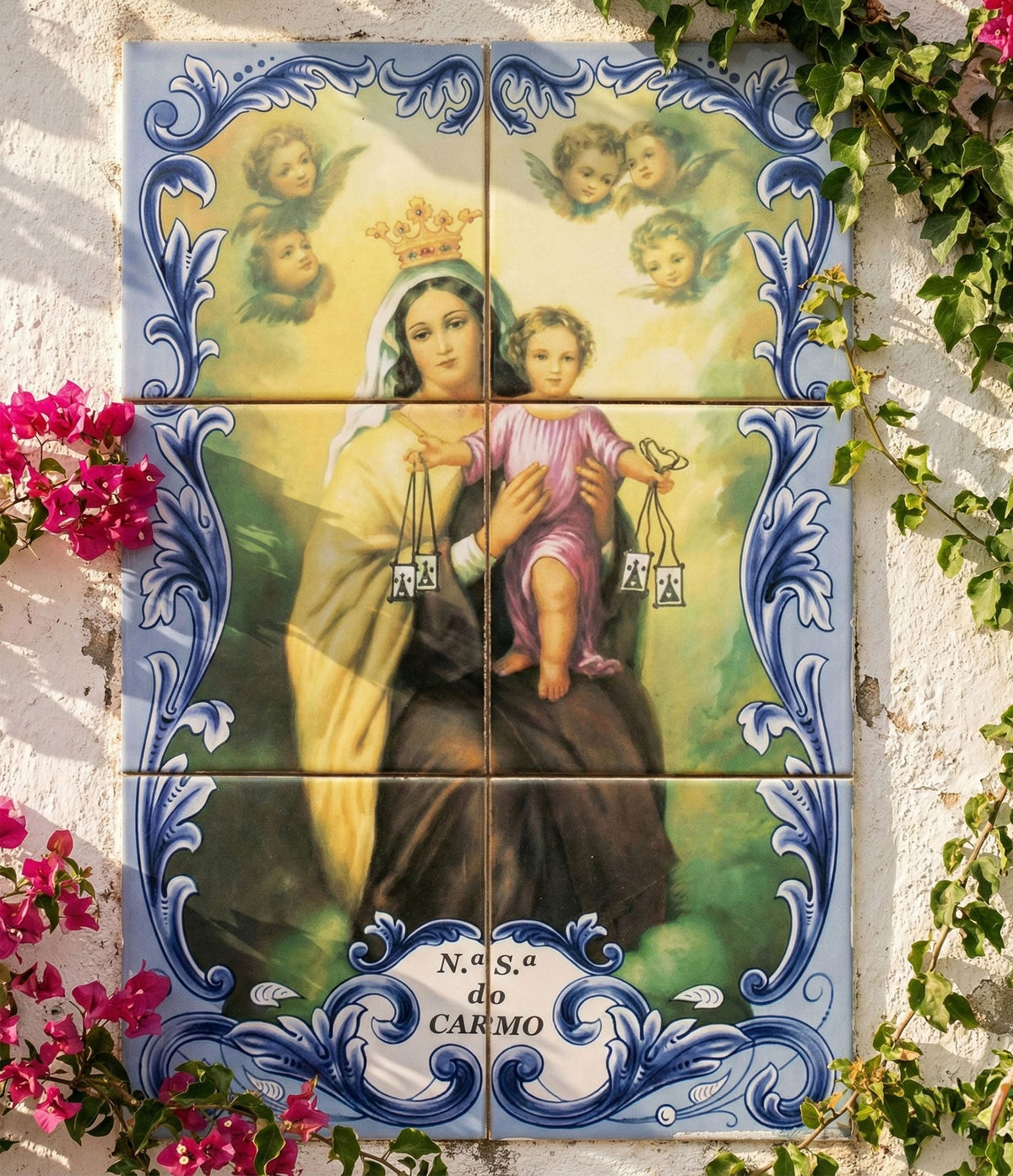ルチェマーレ　LUCE MARE ジョルジオ・ロッティ　アート本sealight Traditional Portuguese Azulejo Mural - Our Lady of Mount Carmel (6 Til