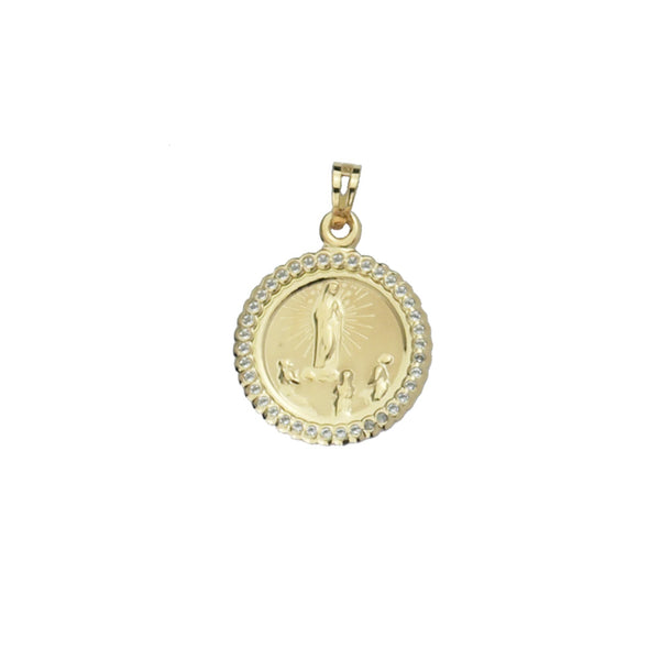 Fátima Medal 19.2 carat gold and Zirconia