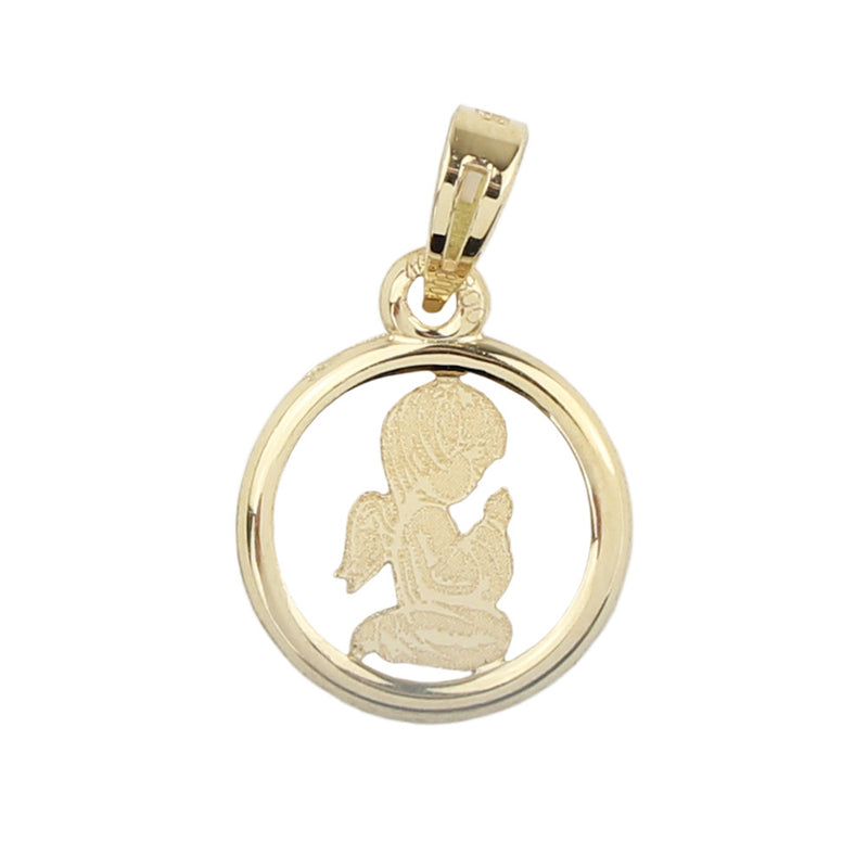 19.2 carat gold medal with angel rounded