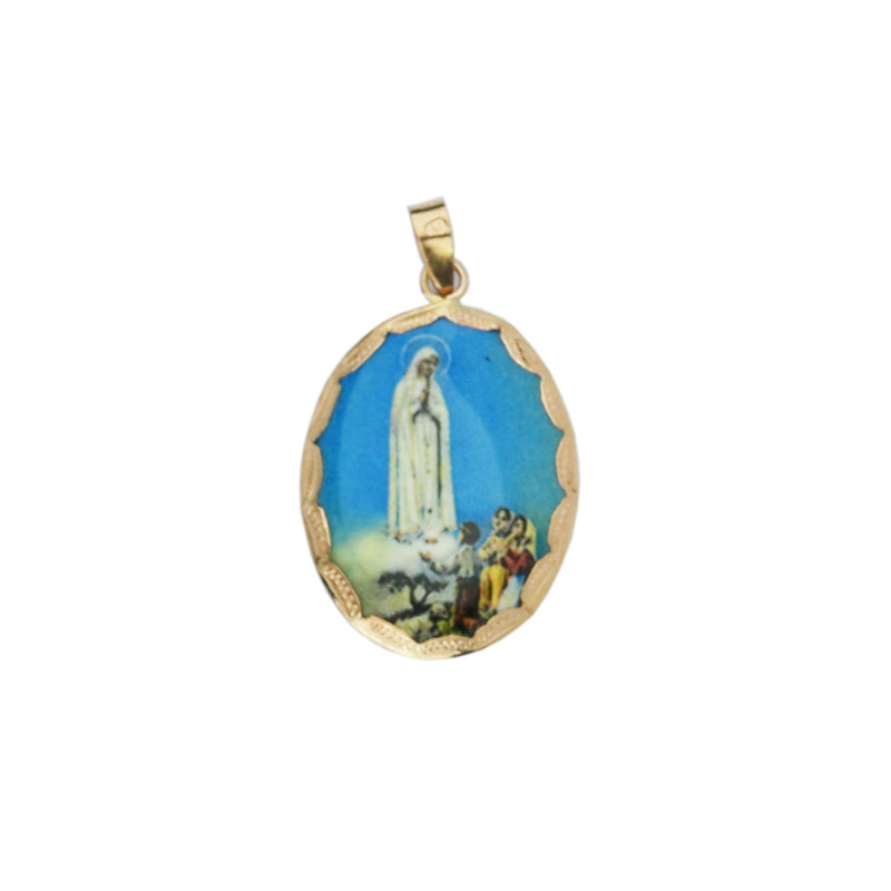 Fatima Medal colored in 19.2 carat gold