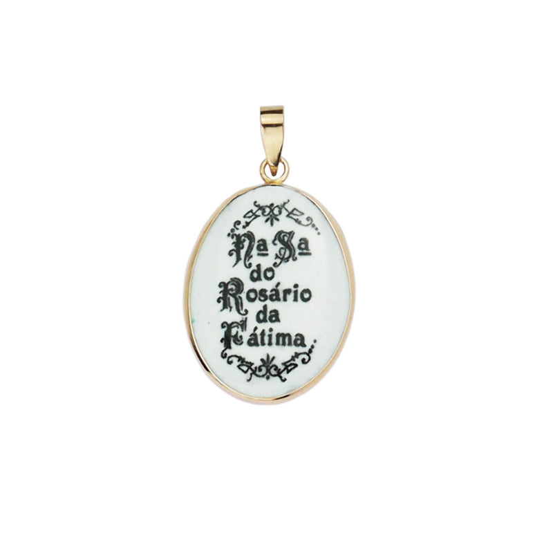 Fatima Medal colored in 19.2 carat gold