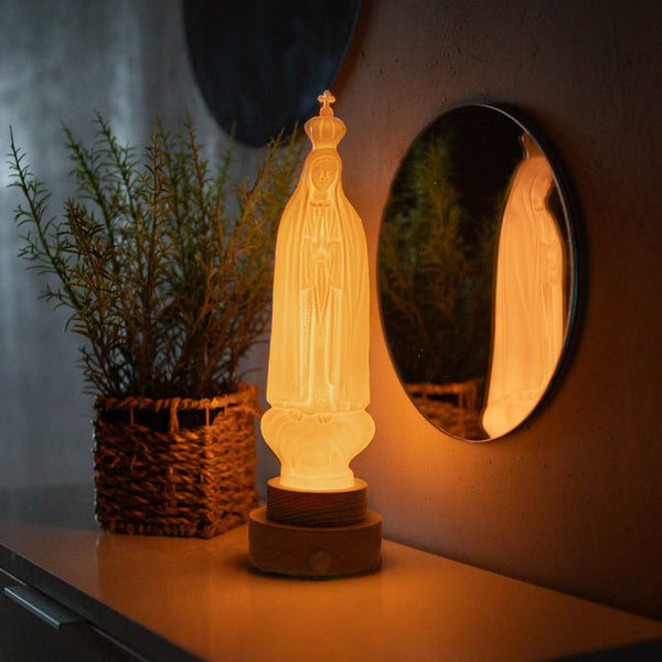 Illuminated Our Lady of Fatima with motion sensor