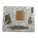 Granite plaque with dedication