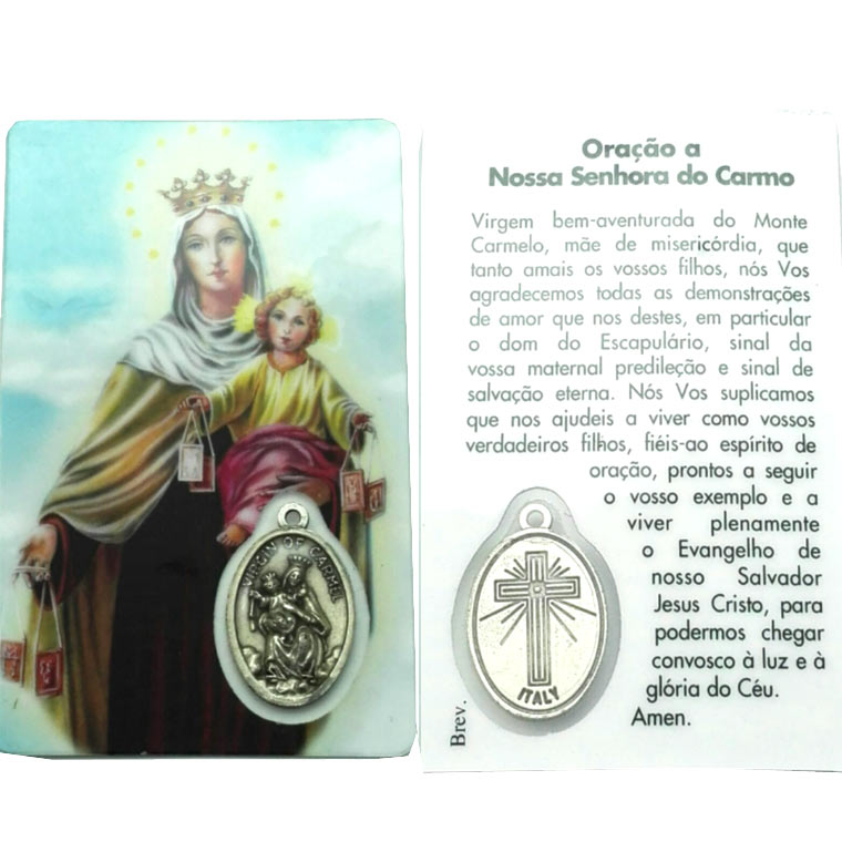 Cartão de oração de Nossa Senhora do Carmo