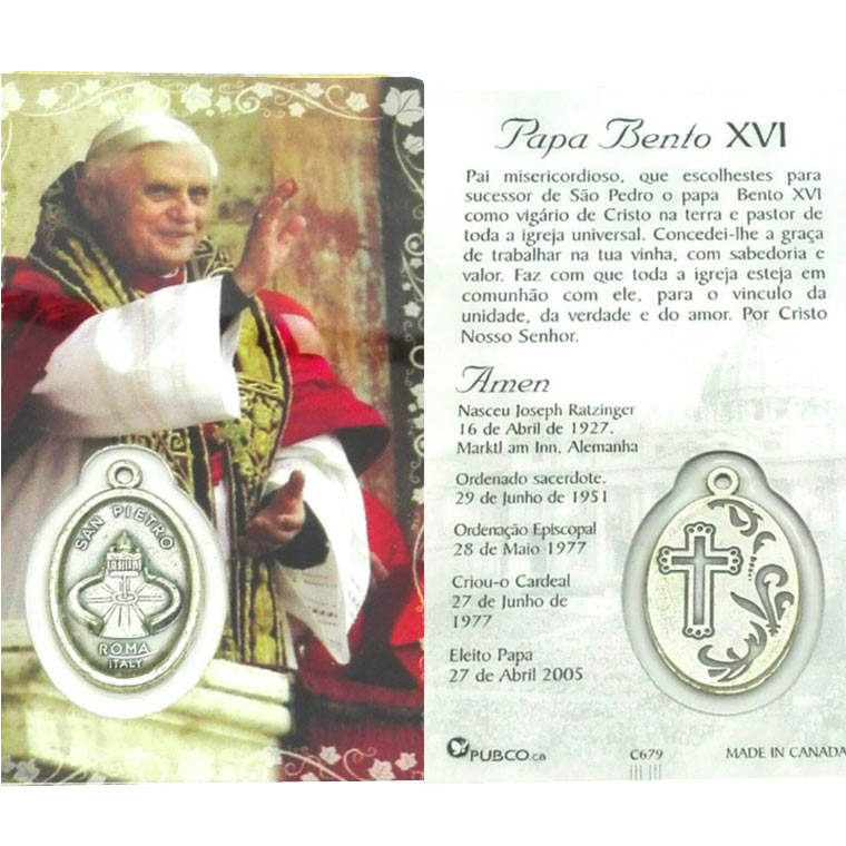 Tarjeta de oración del Papa Benedicto XVI