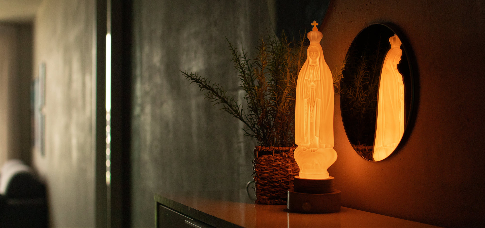 Fatima illuminated with motion sensor