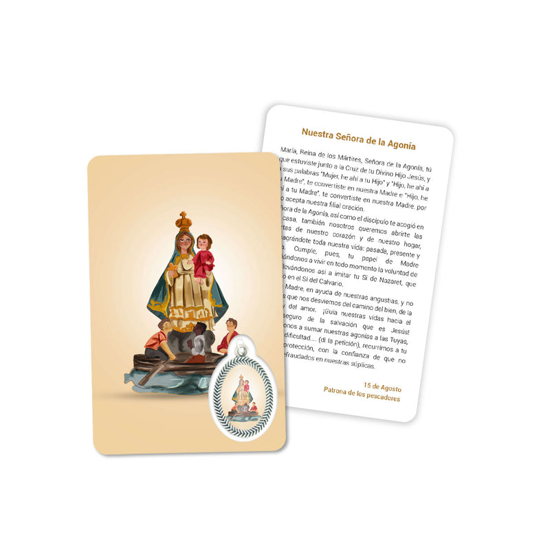 Prayer's card of Our Lady of Agony
