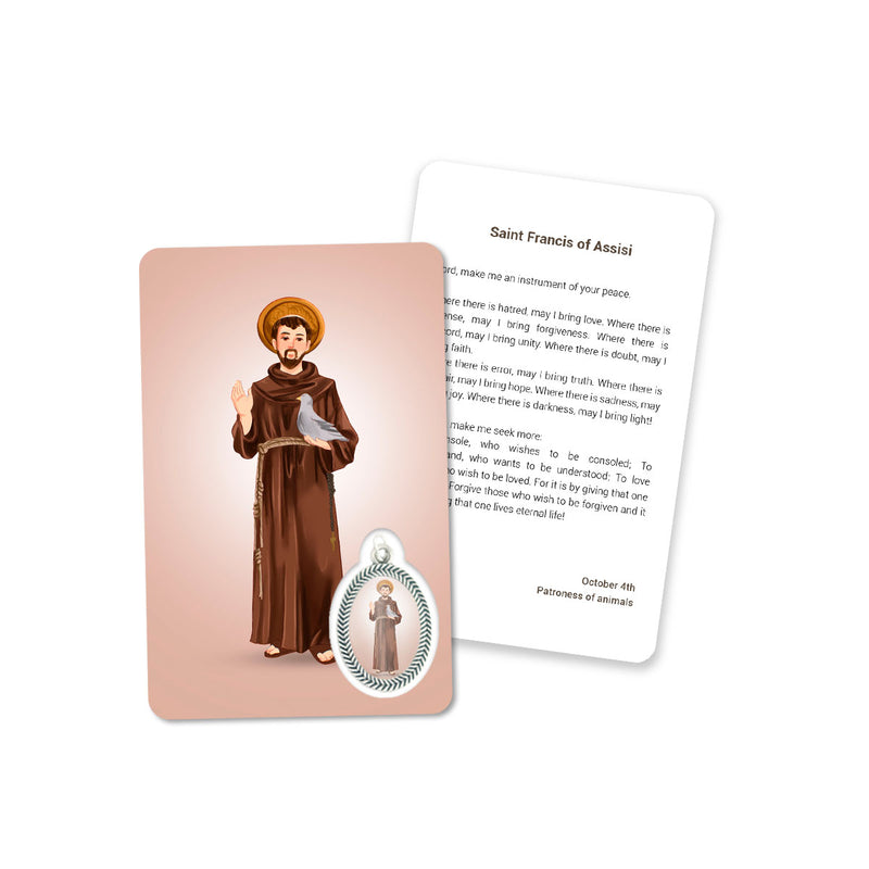Prayer's card of Saint Francis of Assisi