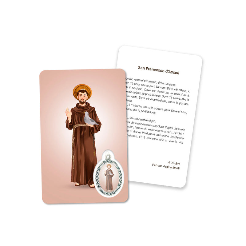 Cartão de oração de São Francisco de Assis