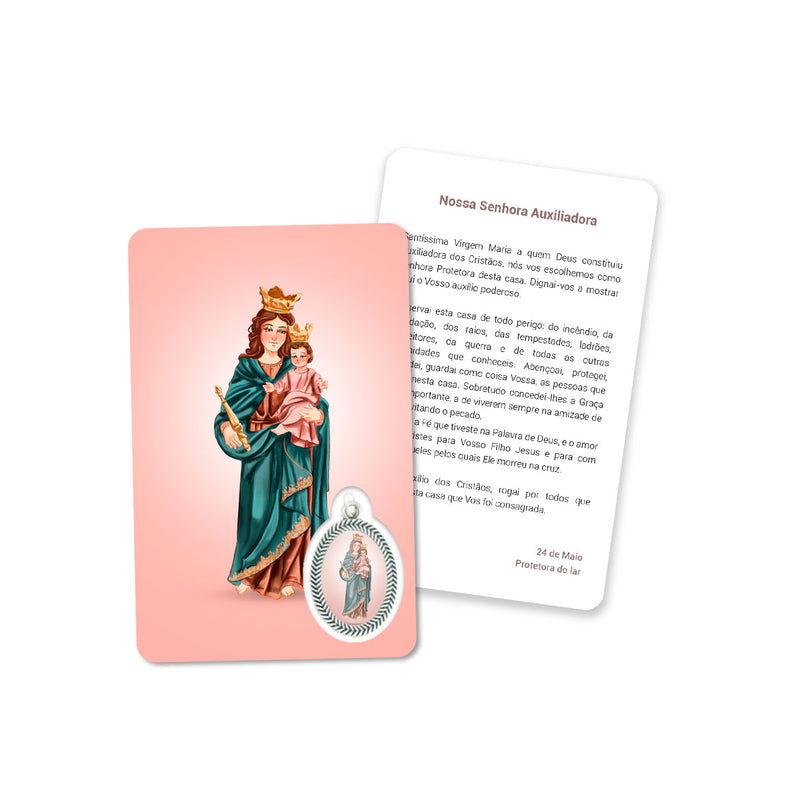 Cartão de oração de Nossa Senhora Auxiliadora