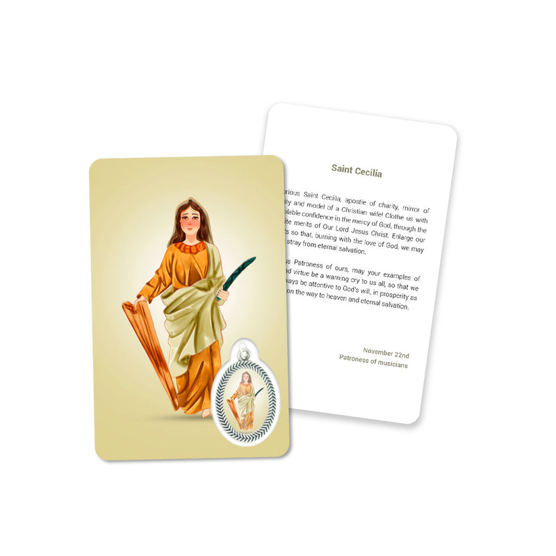 Prayer's card of Saint Cecilia