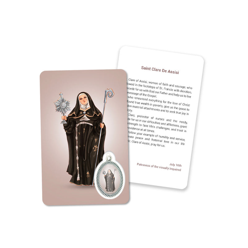 Gebetskarte der Heiligen Klara von Assisi