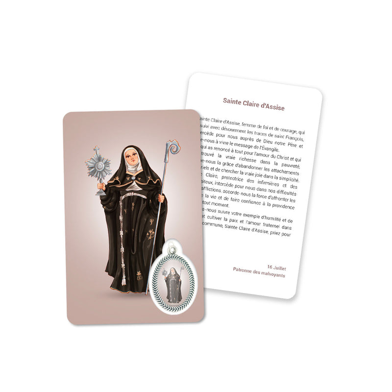 Prayer's card of Saint Clare of Assisi