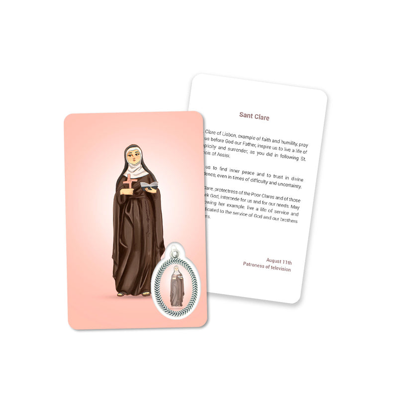 Cartão de oração de Santa Clara