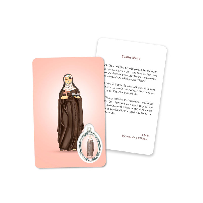 Cartão de oração de Santa Clara