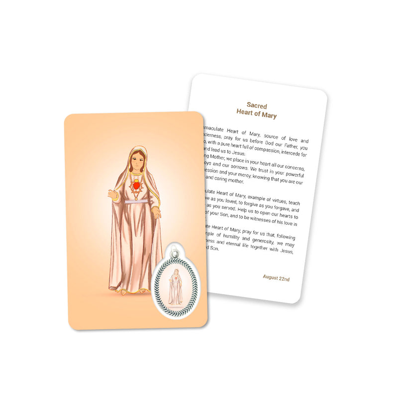 Cartão de oração do Sagrado Coração de Maria
