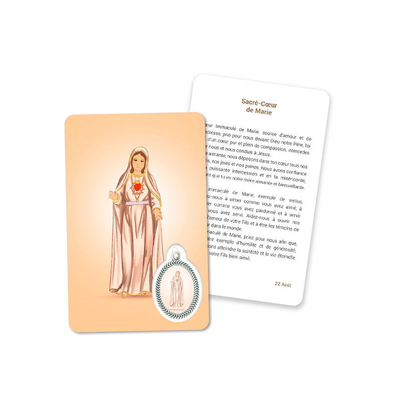 Prayer's card of Sacred Heart of Mary