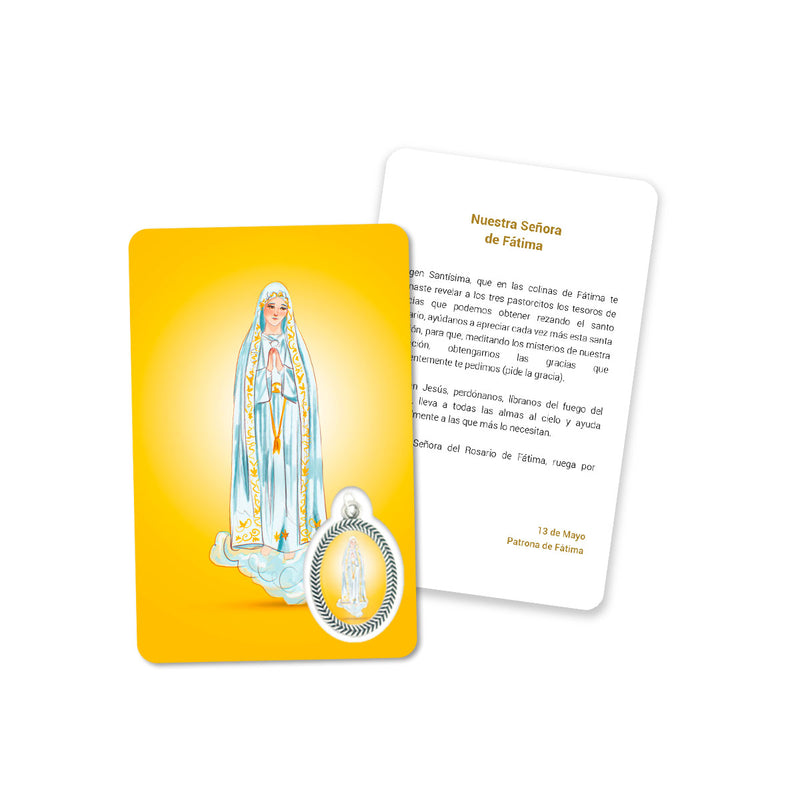 Prayer's card of Our Lady of Fátima