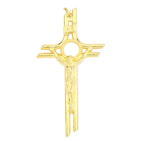 Golden pendant of Christ on the Cross