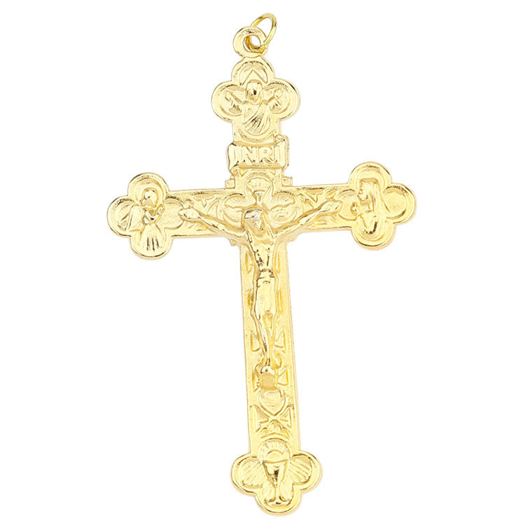 Golden pendant of Christ on the Cross