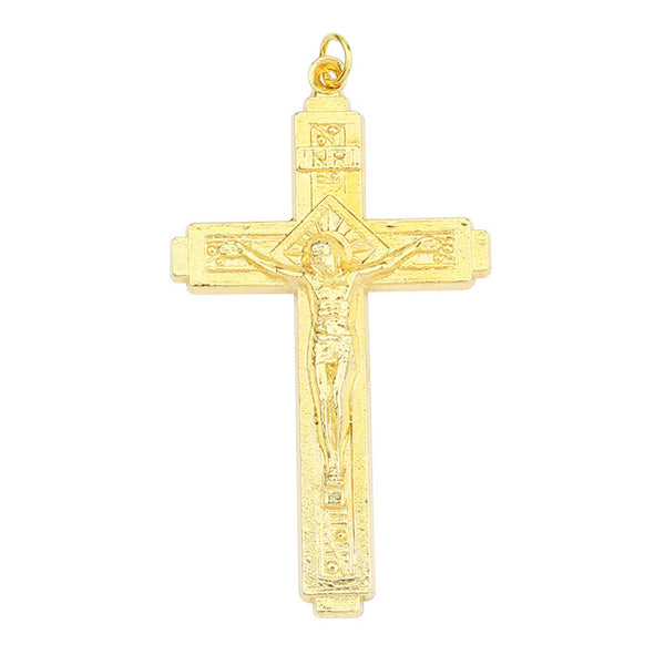 Golden pendant of Christ on the Cross