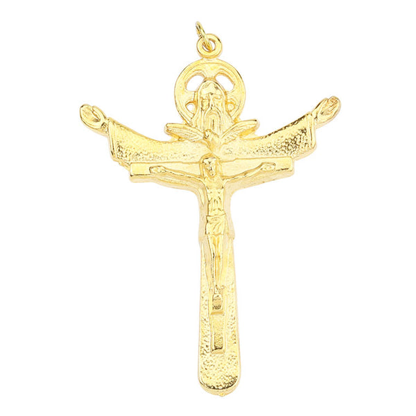 Golden Holy Trinity Pendant on the Cross